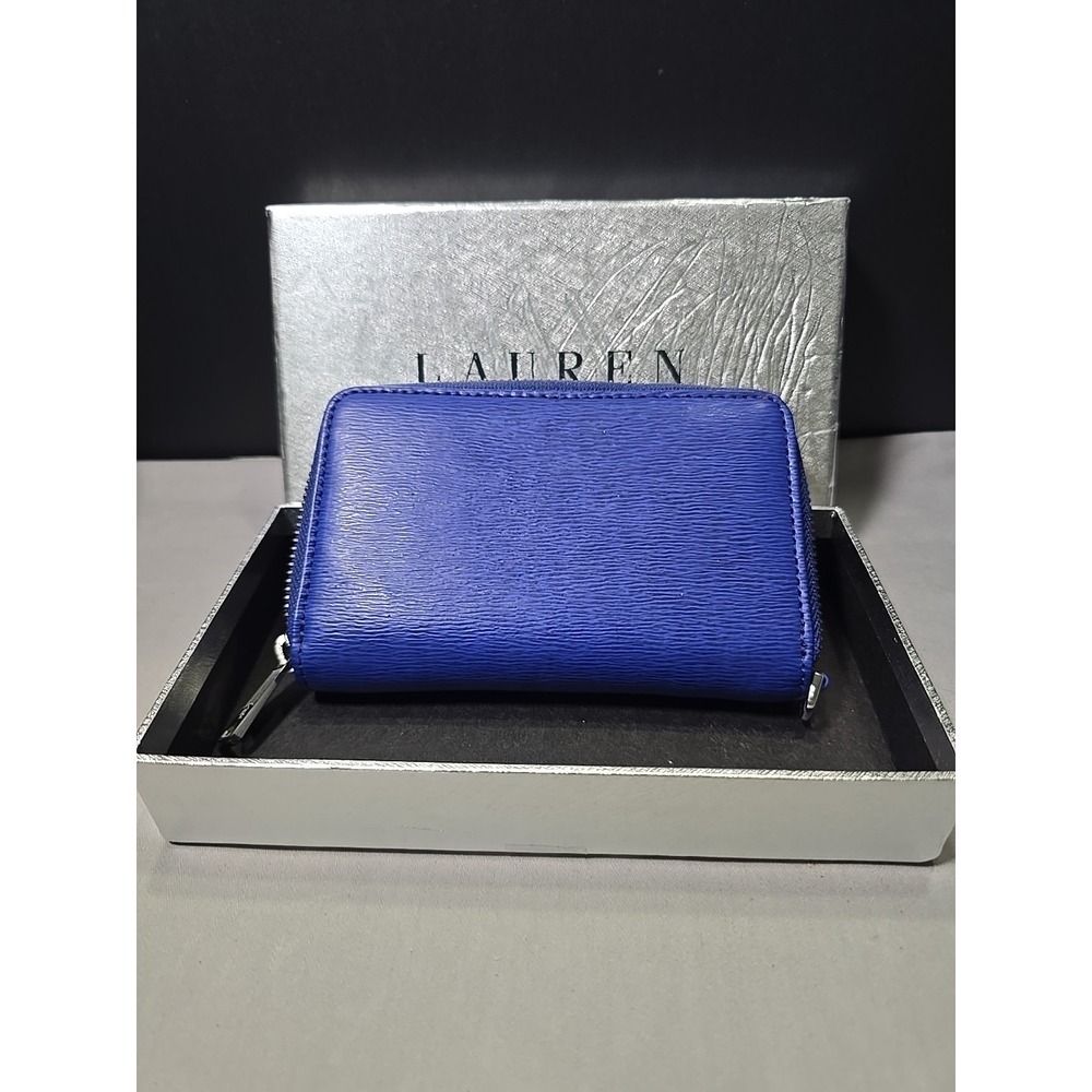 Lauren Ralph Lauren Wallet Royal Blue Zip Around - Picture 2 of 5